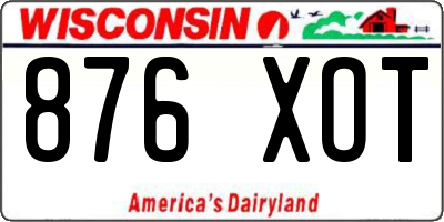 WI license plate 876XOT