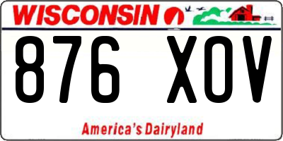 WI license plate 876XOV