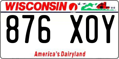 WI license plate 876XOY