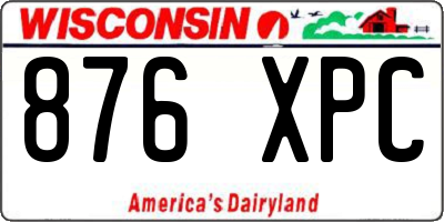 WI license plate 876XPC