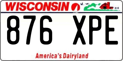 WI license plate 876XPE