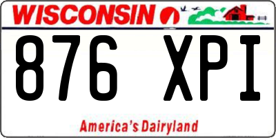 WI license plate 876XPI