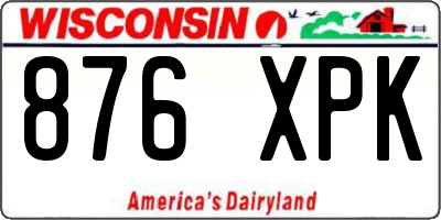 WI license plate 876XPK