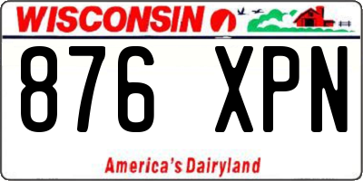 WI license plate 876XPN