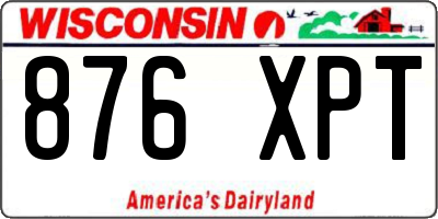 WI license plate 876XPT