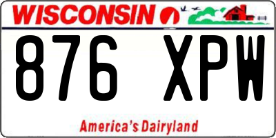 WI license plate 876XPW