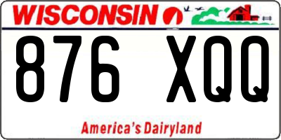 WI license plate 876XQQ