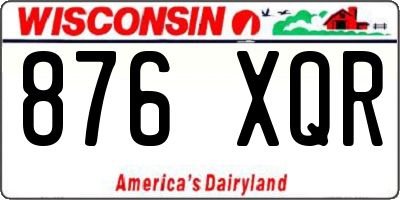 WI license plate 876XQR