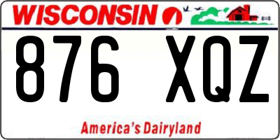 WI license plate 876XQZ