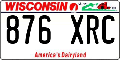 WI license plate 876XRC