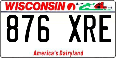 WI license plate 876XRE