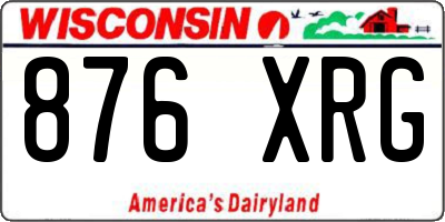 WI license plate 876XRG