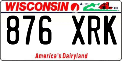 WI license plate 876XRK