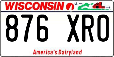 WI license plate 876XRO