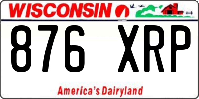 WI license plate 876XRP