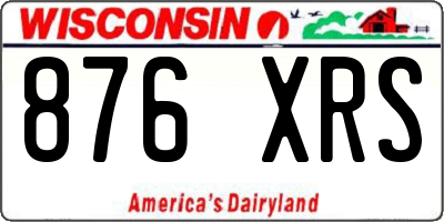 WI license plate 876XRS