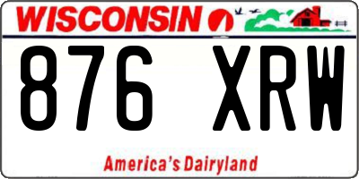 WI license plate 876XRW