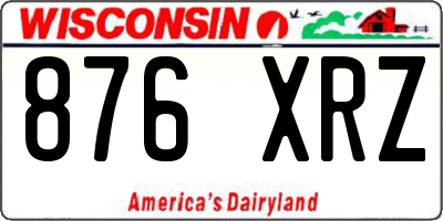 WI license plate 876XRZ