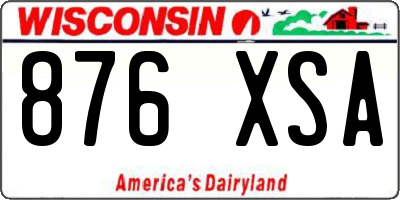 WI license plate 876XSA