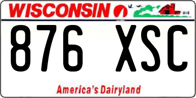 WI license plate 876XSC