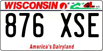 WI license plate 876XSE
