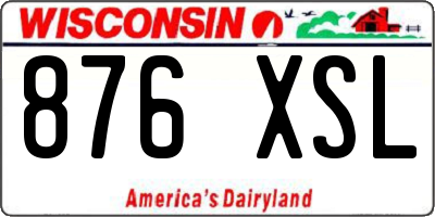 WI license plate 876XSL