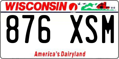 WI license plate 876XSM