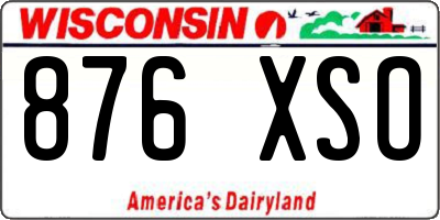 WI license plate 876XSO
