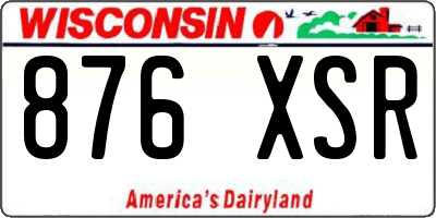 WI license plate 876XSR