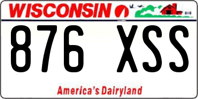 WI license plate 876XSS