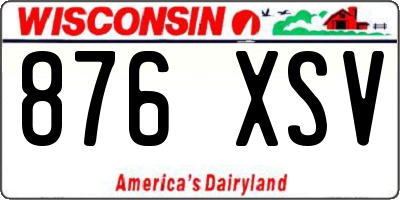 WI license plate 876XSV