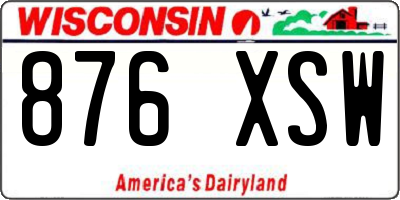 WI license plate 876XSW