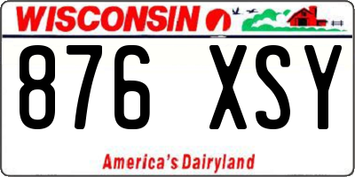 WI license plate 876XSY