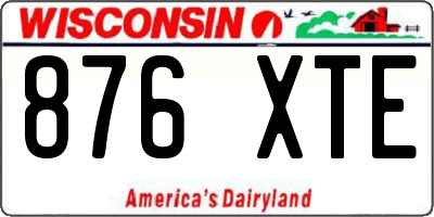WI license plate 876XTE