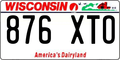 WI license plate 876XTO