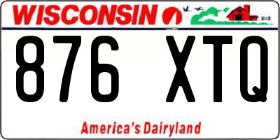 WI license plate 876XTQ