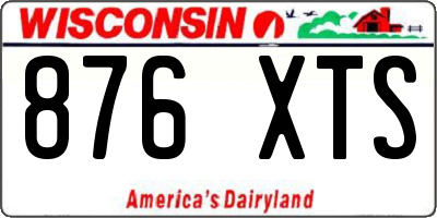 WI license plate 876XTS