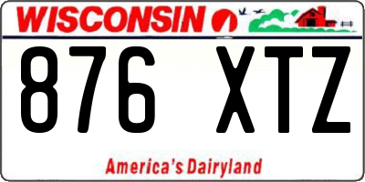 WI license plate 876XTZ