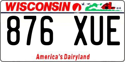 WI license plate 876XUE