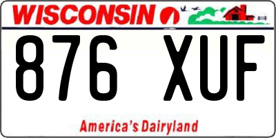 WI license plate 876XUF