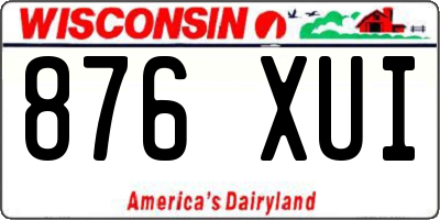 WI license plate 876XUI