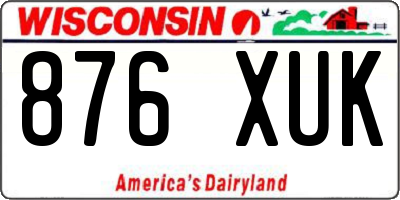 WI license plate 876XUK