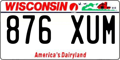 WI license plate 876XUM