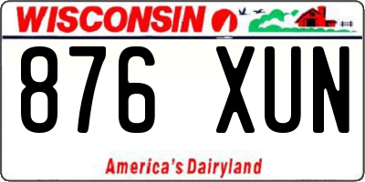 WI license plate 876XUN