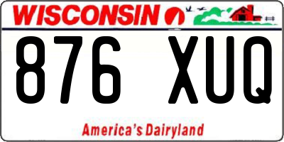 WI license plate 876XUQ