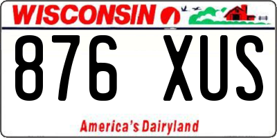 WI license plate 876XUS