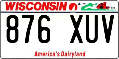 WI license plate 876XUV