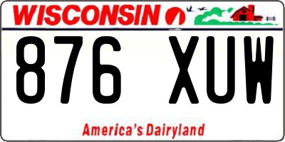 WI license plate 876XUW