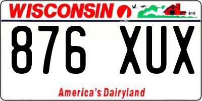WI license plate 876XUX