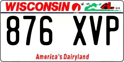 WI license plate 876XVP